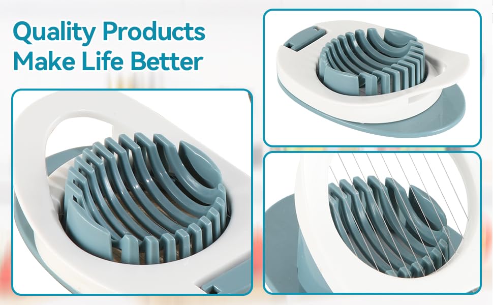Piunaoa egg slicer stainless steel wires plastic make life better