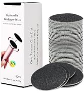 60pcs Replaceable Sandpaper Refill Discs 80 Grit for Electric Foot File Callus Remover Hard Dry D...