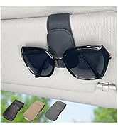 CHOSMOYI Magnetic Leather Sunglass Holder for Car, Sunglasses Clip for Car Visor, Auto Interior A...