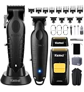 KEMEI Professional Hair Clipper and Trimmers Set, Cordless Barber Clippers, Beard Trimmer, Electr...