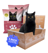 Kitty Poo Club Disposable Cat Litter Box 2-Pack with 2 Bags Fine-Grain Silica Litter (6 lbs Each)...