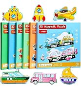 Magnetic Puzzles for Kids Ages 1-3, Travel Toddler Puzzles Ages 2-4 Year, Space Car Activities To...