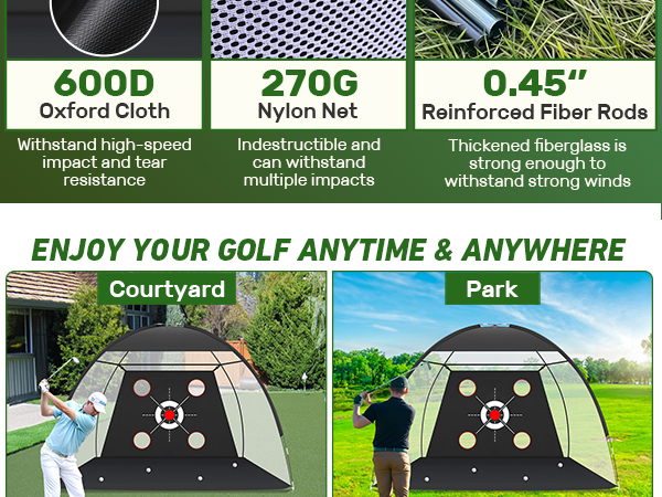 Golf Net, 10x7FT with Golf Practice Mat, Hitting Aid Nets Indoor– Gifts for Men/Dad/Him