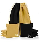 Professional Cornhole Bags - Set of 8 Regulation All Weather Double Sided - Sticky Side/Slick Sid...