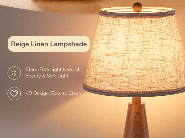 BEIGE LINEN LAMPSHADE TABLE LAMP