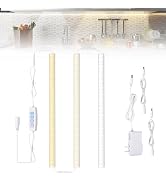 JUSJUBR Under Cabinet Lighting Plug in, 3 Pcs 12 Inch 3 Color Temperature Under Counter Lights fo...