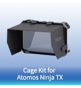 Nitze Cage Kit for Atomos Ninja TX Monitor/Recorder, with PU Leather Sunhood, Built-in Cold Shoe ...