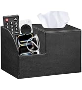 PU Leather Square Tissue Box Cover - Multi-Functional Tissue Box Holder, Tissue Box Cover with St...