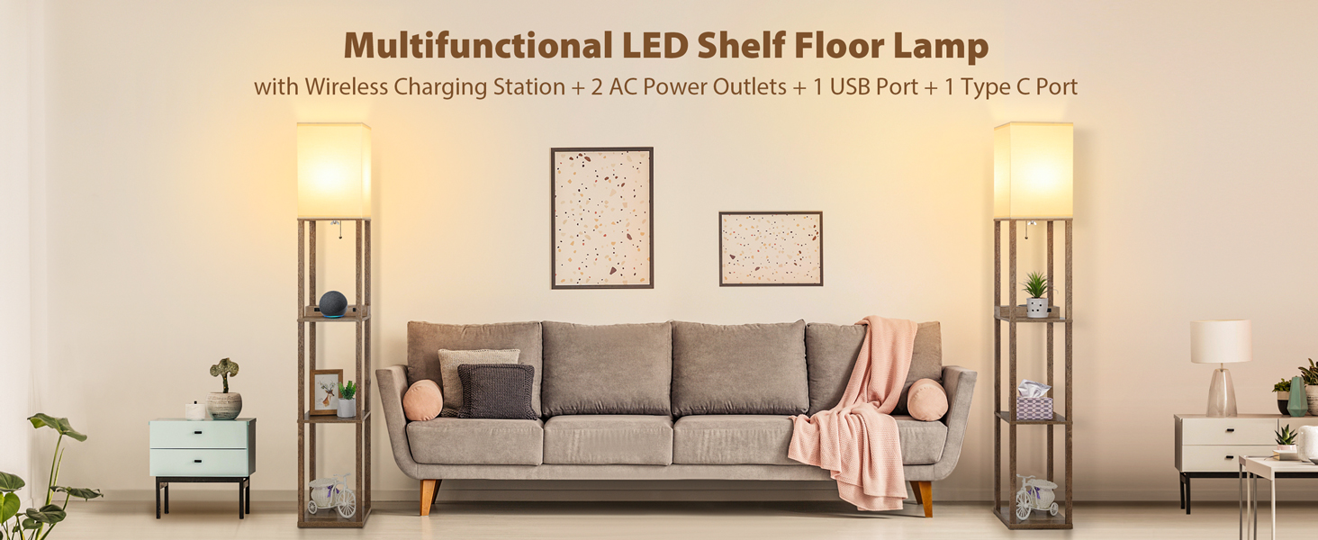 shelf floor lamp