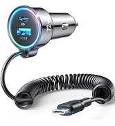 72W Car Charger USB C for iPhone 17/16, 36W Super Fast Charging Type C Coiled Cable for iPhone 17...