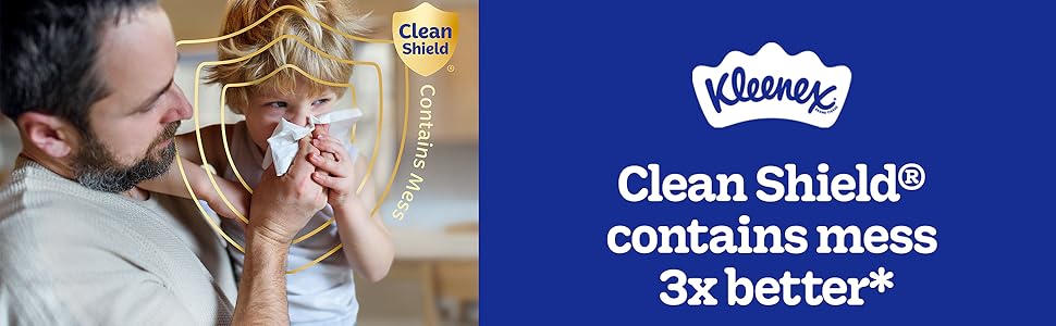 Kleenex's CleanShield contains mess 3x better than the leading value toilet paper