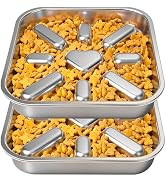 Oiwliur 2-Pack Slow Feeder Dog Bowls with Non-Slip Mat, Stainless Steel Slow Feeder for Small & M...