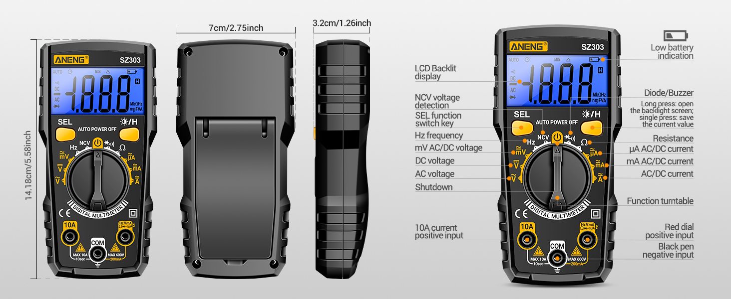 Handheld multimeter