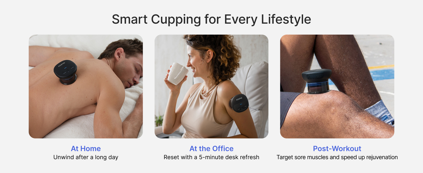 Smart electric cupping massager for every lifestyle at home office travel and post-workout use