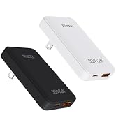 30W Flat USB C Charger Block(Dual-Port Power Adapter) with GaN Tech,Ultra Thin & Foldable Plug De...