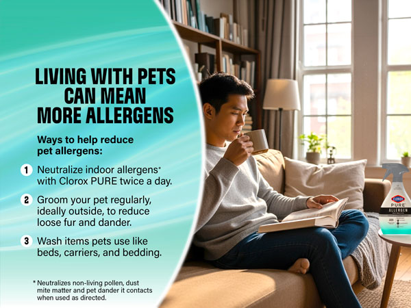 Living with pets can mean more allergens