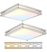 AKAARI Square Ceiling Light Fixture - 36W 3000K/3500K/4000K/5000K/6000K Adjustable Flush Mount Le...