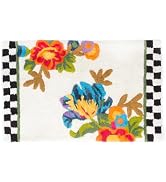 MACKENZIE-CHILDS Bath Rug, Washable Bath Mat for Bathroom Decor, 21" x 34", White Flower Market