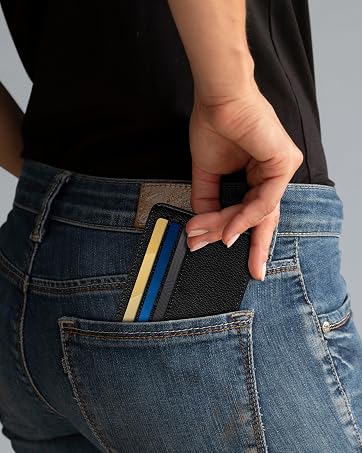small id wallet, id card holder wallet, small credit card holder for women slim