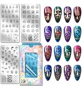 PH PandaHall 3pcs Mushroom Nail Stamping Plates Mushroom Glass Dome Nail Art Templates Forest Pla...