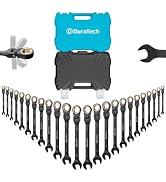 DURATECH 24-Piece Flex Head Anti-Slip Ratcheting Wrench Set, Metric & SAE | 6mm-18mm & 1/4"-3/4",...