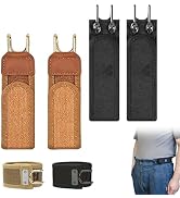 KINGUUR Metal Buckleless Hook Elastic Belts,2PCS Buckleless Belt Hook,Adjustable Magic Tape No Bu...