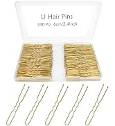 330 Count U Shaped Hair Pins Blonde, YINGFENG 2.4inch Gold Bun Pins Bun Hair Pins for Women Girls...