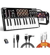 Synido 25 Key USB MIDI Keyboard Controller with 8 Drum Pads, Professional Mini Midi Keyboard with...