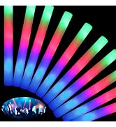 HONLYNE 120 PCS Foam Glow Sticks with 3 Modes Colorful Flashing, LED Light Stick Gift with 12 Glo...