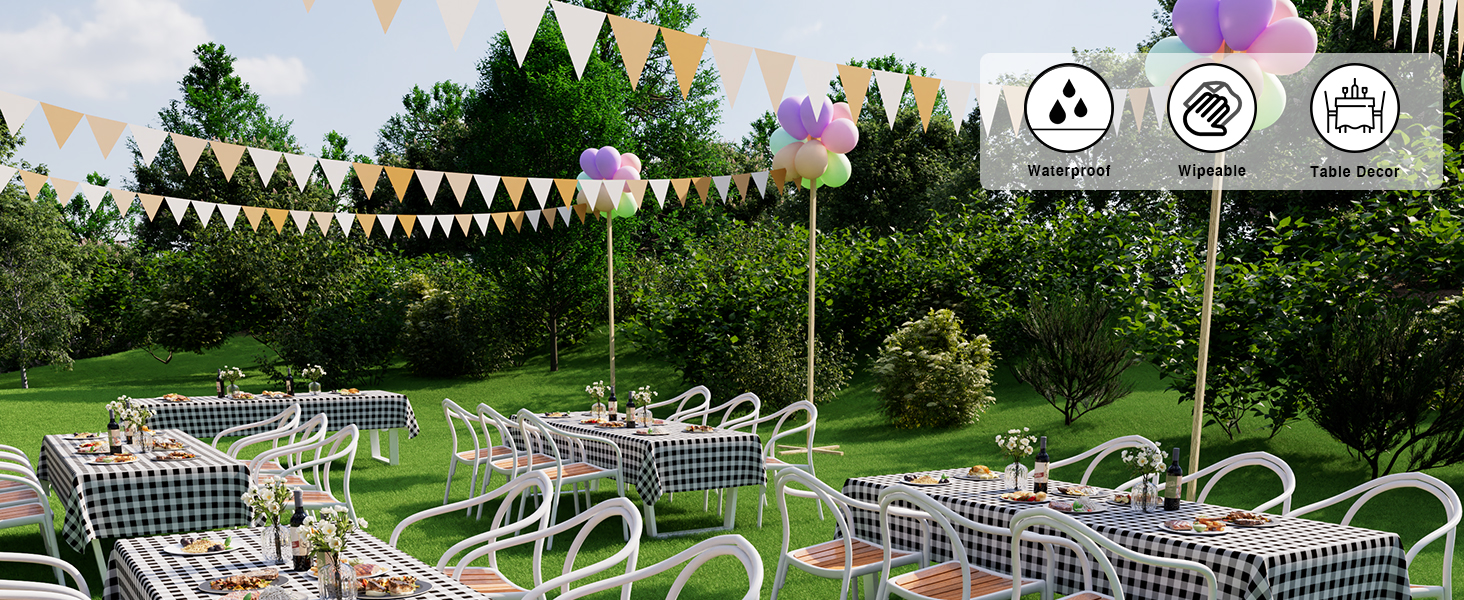 misaya black & white rectangle tablecloth-pc
