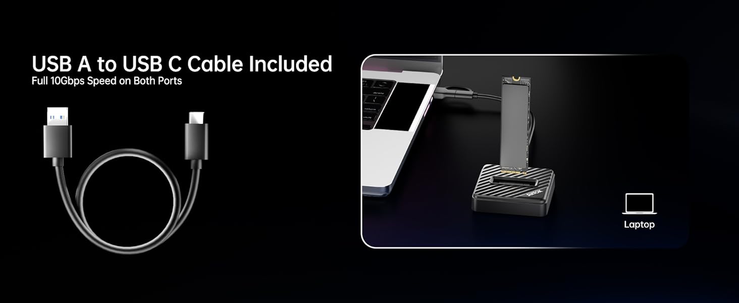 USB A to C adapter cable included for universal computer and laptop compatibility.