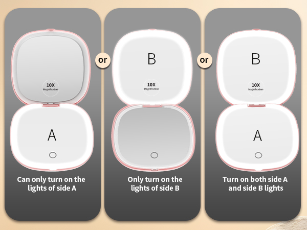 compact mirror with light