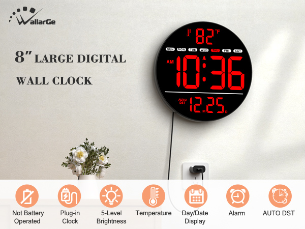 large digital wall clock