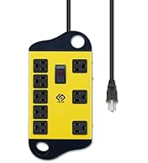 OSKOS 8-Outlet Workshop Power Strip with 4-Foot Power Cord, 15A/1800W, Wall-Mountable, UL Listed,...