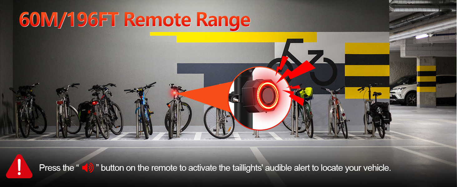 Bike Alarm with Bicycle Tail Light