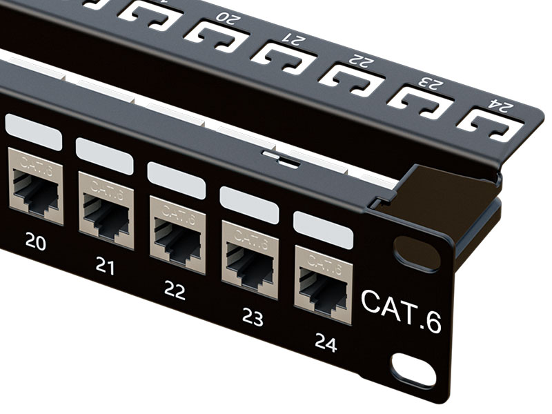 Through Coupler 1U Cat6 Patch Panel