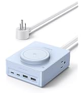 UGREEN Power Strip with 4 Power Outlets, 15w Wireless Charger, 20W PD3.0 USB C Fast Charging, 2 U...