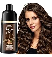 lorpon Brown Hair Dye Shampoo – 3 in 1 Semi Permanent Hair Color for Gray Coverage, Natural Brown...