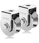 2-Pack 2" Stainless Steel V-Groove Pulley Wheel, Heavy Duty Caster Wheel Track Sliding Gate Rolle...
