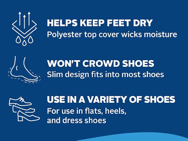 Helps Keep Feet Dry, Will not Crowd Shoes, Use in a Variety of Shoes