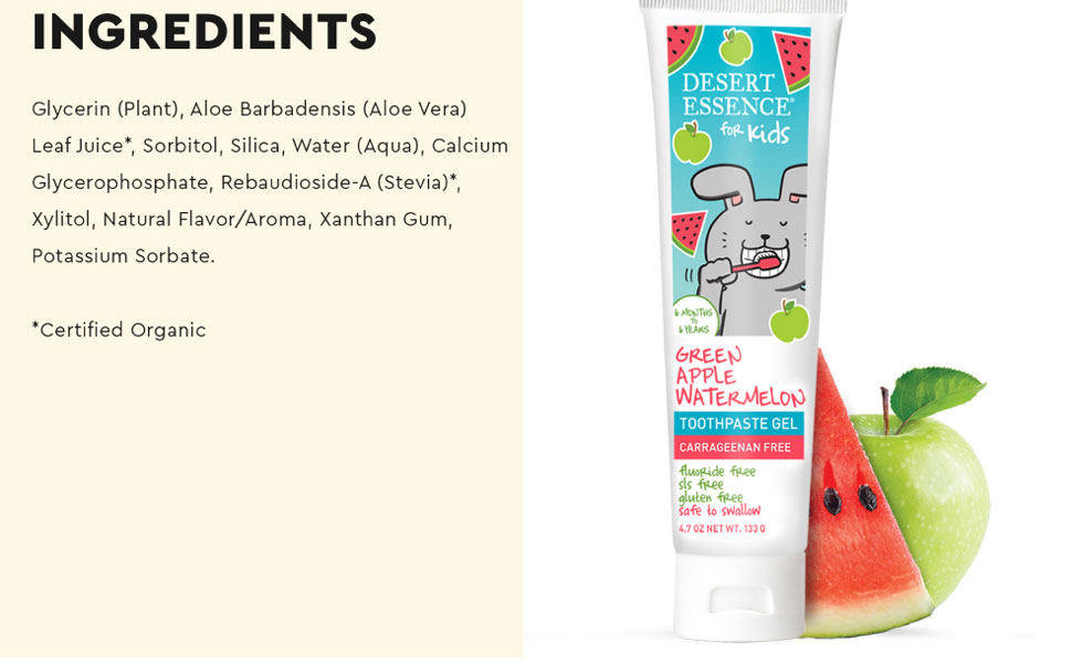 DESERT ESSENCE Green Apple Watermelon Toothpaste