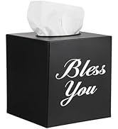 Sumnacon Tissue Box Cover Square, Bless You Tissue Holders, Decorative Tissue Box Holder Open Bot...