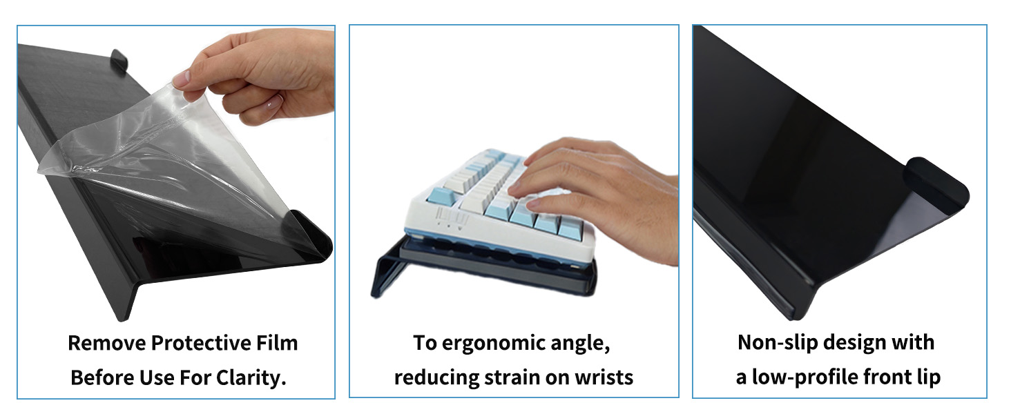 Keyboard Riser with Silicone Anti-Slip Strip