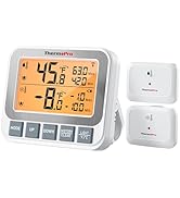 ThermoPro Wireless Freezer Fridge Thermometer with Alarm, 500 ft/150 m Range, High Accuracy, Rech...