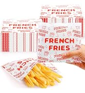 ZENFUN 500 Packs French Fry Bags, 5.5×4.5 inch Grease Resistant Serving Bags, Disposable Hash Bro...
