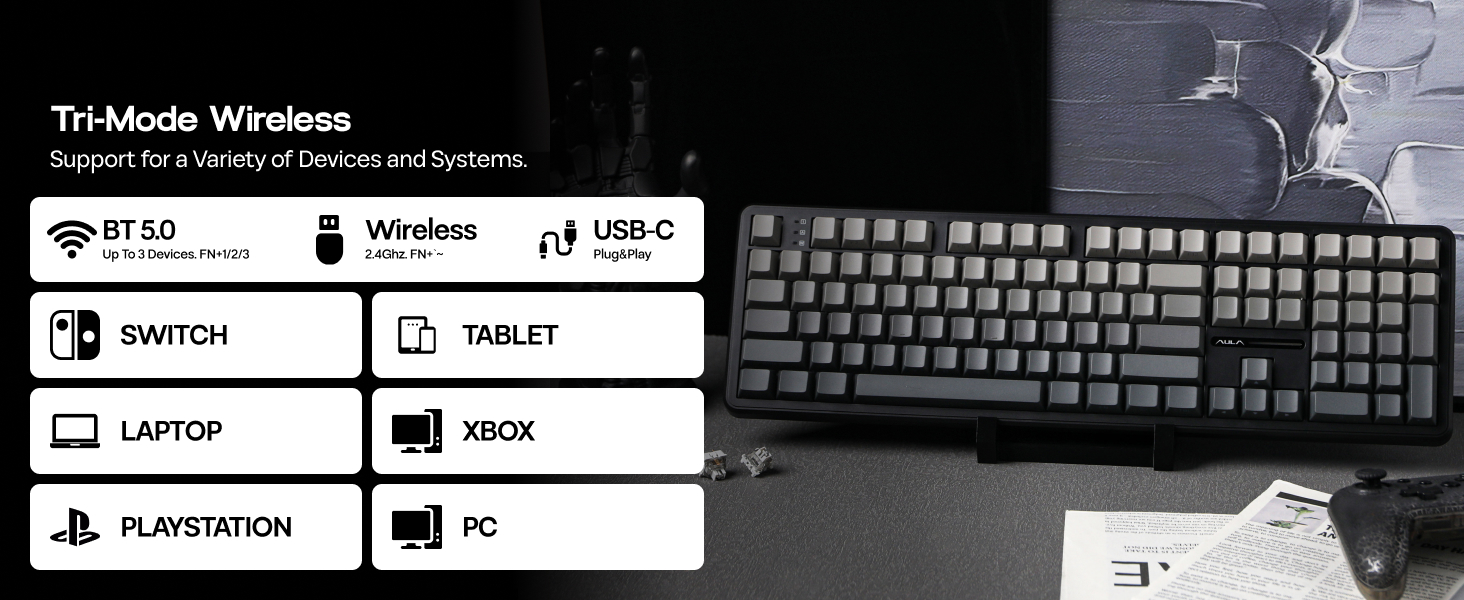 F108 Wireless Gaming Keyboard