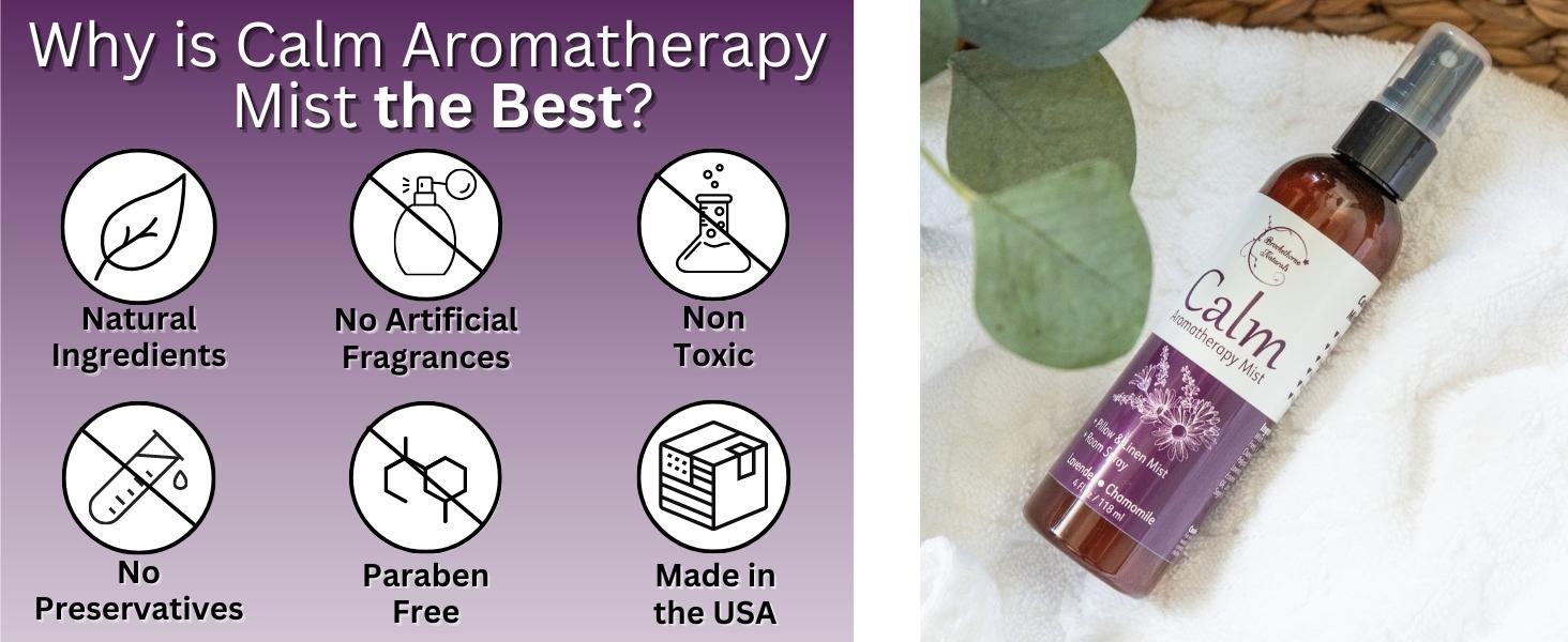 Calm Aromatherapy Mist is made with natural ingredients & has no artificial ingredients.