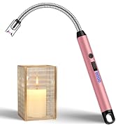 LcFun Candle Lighter with 360° Flexible Neck & Safety Lock, Windproof USB Rechargeable Electric L...