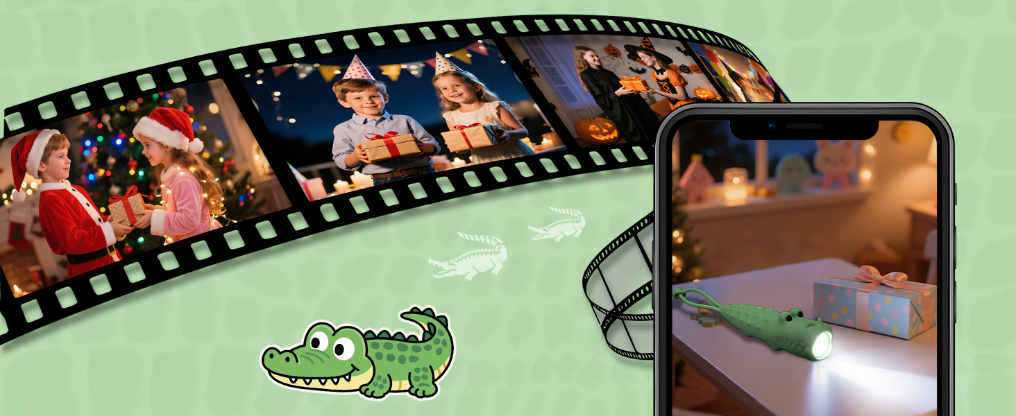 CoolGift Mart Silicone Crocodile Kids Toddler Flashlight