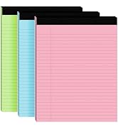 3pcs Legal Pads 8.5 x 11,Notepads 8.5 x 11 Inch, 30 Sheets/Pack, Color Note Pads Clear Print Writ...